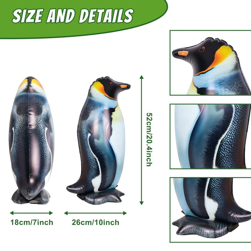 Inflatable Penguin Toy, Interesting Realistic Animal Figure Prop (1Pcs)