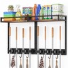 FLOUREE Broom Holder Wall Mount with Shelf, 15.7" Wx6.7 Dx15.7
