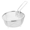 DEARMAMY 2pcs Stainless Steel Frying Basket Fry Basket with Folding