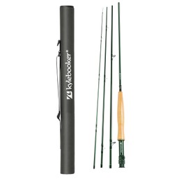 Kylebooker 3wt Fly Fishing Rod with Tube, 4-Sections, Medium-Fast Action Lightweight Fly Rod IM7 Carbon Fiber Blank（3wt 7‘6“）