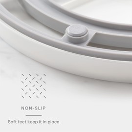 YouCopia Crazy Susan Two-Tier Turntable, Height-Adjustable Lazy Susan Organizer for Kitchen Cabinet and Pantry Organization and Storage, White