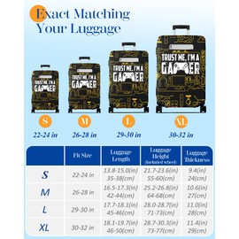 Slohif Luggage Cover for Suitcase Tsa Approved Protector - Game Luggage Sleeve Large Suit Case Cover Travel Stretch Baggage Case Protective Washable Fit 22-24 Inch