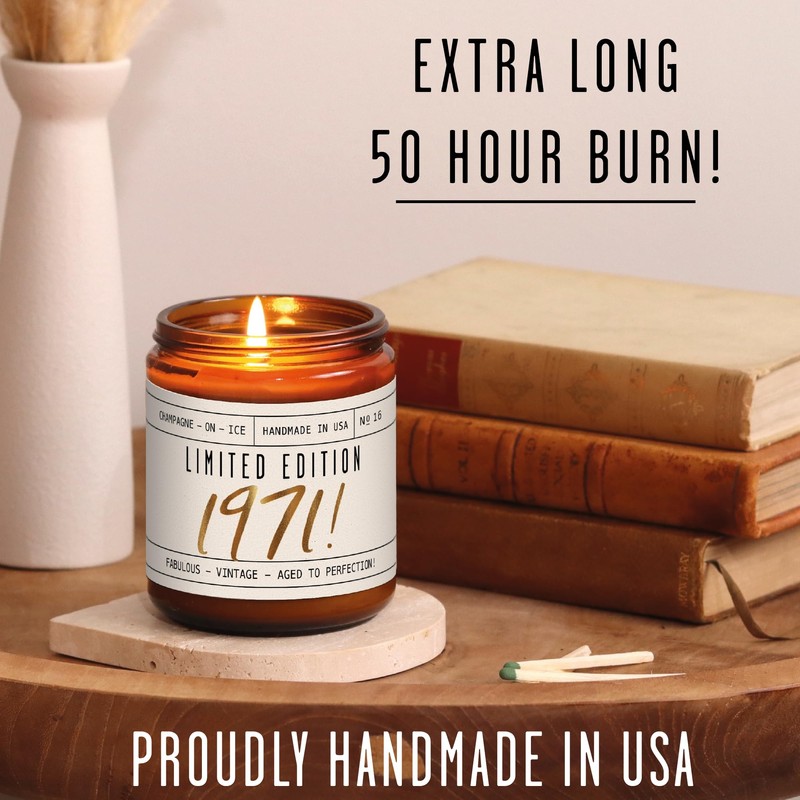 54th Birthday Gifts for Women - 'Limited Edition 1971' Soy