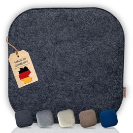 kontor28 - Sustainable Seat Cushion Chair Cushion Round Wheel, Handmade in Germany, 37.5 x 37.5 cm, Made of Upcycling rPET Felt, Seat Cover with Padding Suitable for Outdoor Use and Washable, Dark
