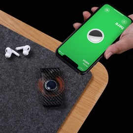 Tryangoos Slim Magnetic Money Clip Wallet for Men with Airtag Holder & Elastic Band, Leather Card & Cash Holder for Men (Carbon Black)