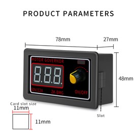 500W High Power PWM Direct Current Motor Speed Controller Digital Tube Display Encoder LED Dimming Module  9-60V 12A Motor Fan Controller with Duty Cycle Frequency Adjustable Function