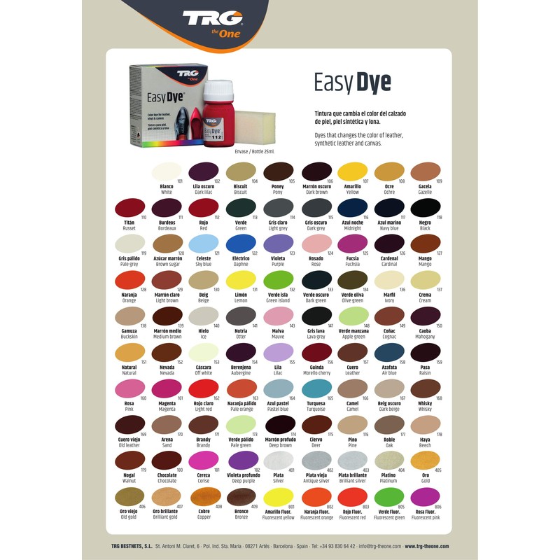 TRG The One Easy Dye, Leather Shoe Color Restore Paint,