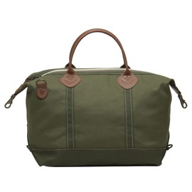 Tag&Crew Solid Signature 18 Oz. Heavy Canvas Leather Handle Weekender Duffle Bag with Detachable Shoulder Strap Used For Overnight Travel Business Trips Short Vacations - Olive