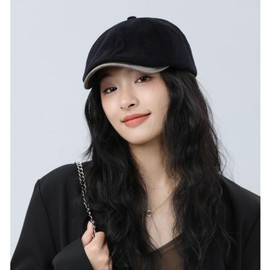 Qzkouma QIR-25 Men's Ladies' Hat, Newsletter, Autumn, Winter, Corduroy Material, Classic, Retro Style, Unisex, Black