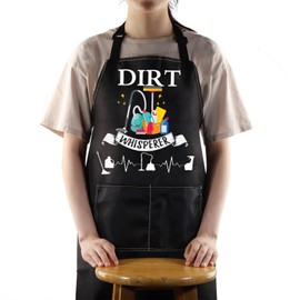 JNIAP Cleaning Lady Apron, Housekeeper Janitor Custodian Gift, Dirt Whisperer Apron For Housekeeping, Large