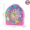JACQUES FAREL Kinderwecker Lernwecker Mädchen 3D Schmetterlinge und Blumen Pink