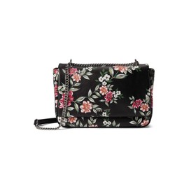 Nine West Skyes Convertible Shoulder Black Blooms Floral One Size