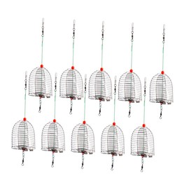 Baluue 10 Piezas Jaula de Cebo de Metal jaulas de Cebo de Langosta Anzuelo de Pesca Titular señuelos de Pesca Trampa de Cebo comedero para Carpas Cesta carnada Soporte alimentador
