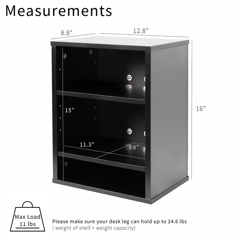 VIVO Clamp-on Under Desk Shelving Unit, Office Accessory Holder for