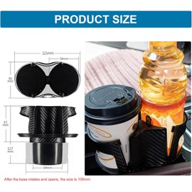 Portavasos para automóvil, Portabotellas de Agua Ajustable 2 en 1, Soporte Extensor para automóvil, Inserto Fijo, Estable y fácil de Instalar, Adecuado para Botella de Agua, Taza de Agua