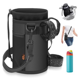 Desing Wish 12-24oz Bottle Holder Bicycle Drink Holder Without Screws Water Bottle Holder Bicycle Bottle Holder Drinks Holder Water Bottle Holder with Mesh Pocket and Shoulder Strap Accessories