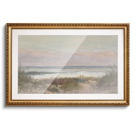 VIYYIEA Gold Framed Large Wall Art Canvas Print Home Decor Classical Coastal Scenery Bathroom Pictures Wall Decorations Seaside Landscape Farmhouse Room Decor Kitchen Office Art Wall Decor 24x36in