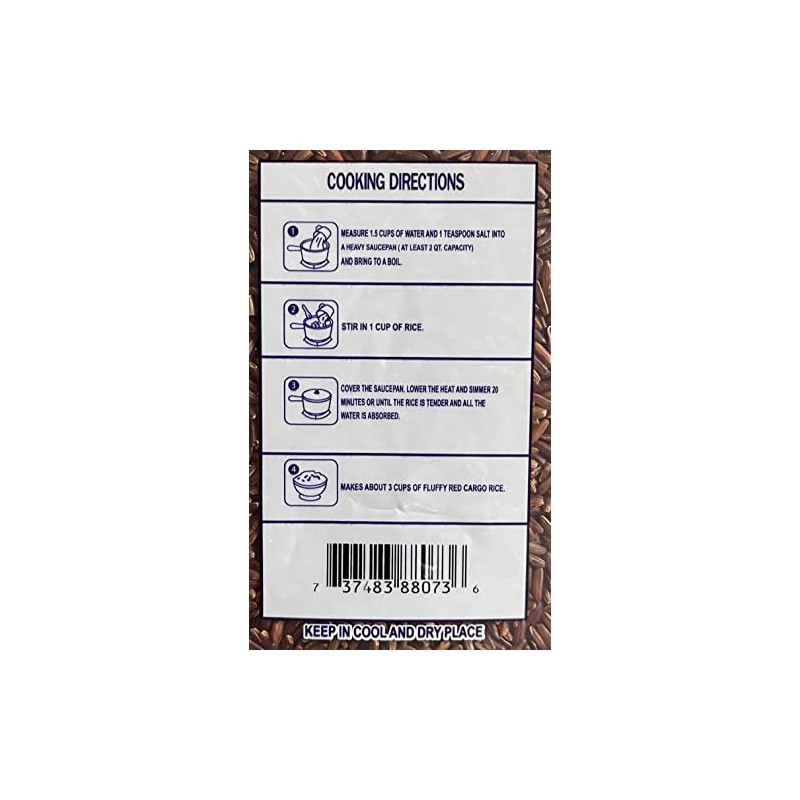 Three ladies Brand Red Cargo Rice 5 Lbs ( 1