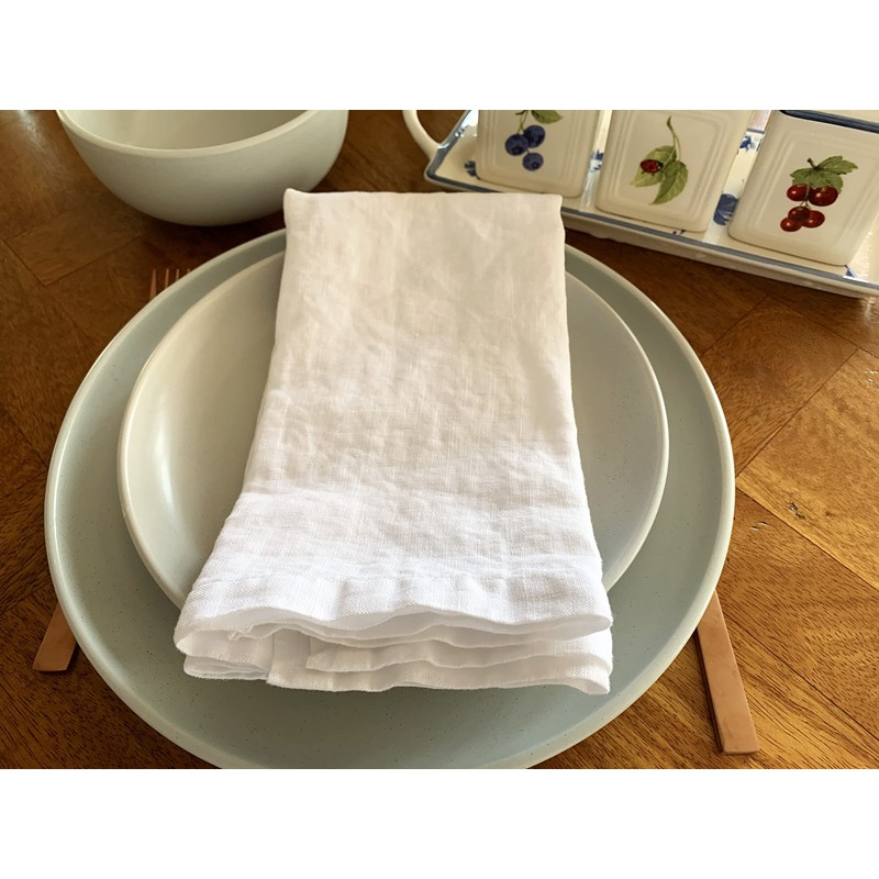 Linen Napkins –100% French Flax – Stonewashed Pure Linen Cloth