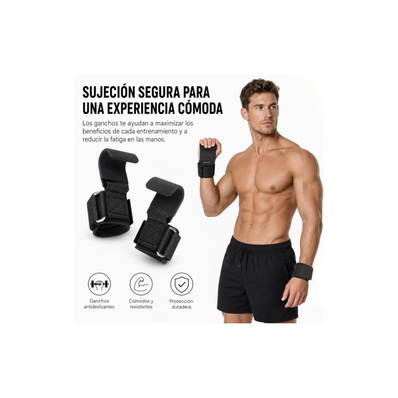 Straps para Gym Unisexo 2PCS, Muñequeras Gym Antideslizante