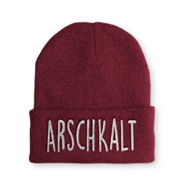 tshirtladen Arschkalt Statement Winter Hat Funny Saying for the Slopes and Winter, black