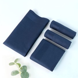 HOULIFE Men's Handkerchiefs - Women's Plain Handkerchiefs Fabric Made of Pure 60S Cotton for Everyday Use Wedding, 40 x 40 cm / 16 x 16 inches, 6/12 Pieces, blue