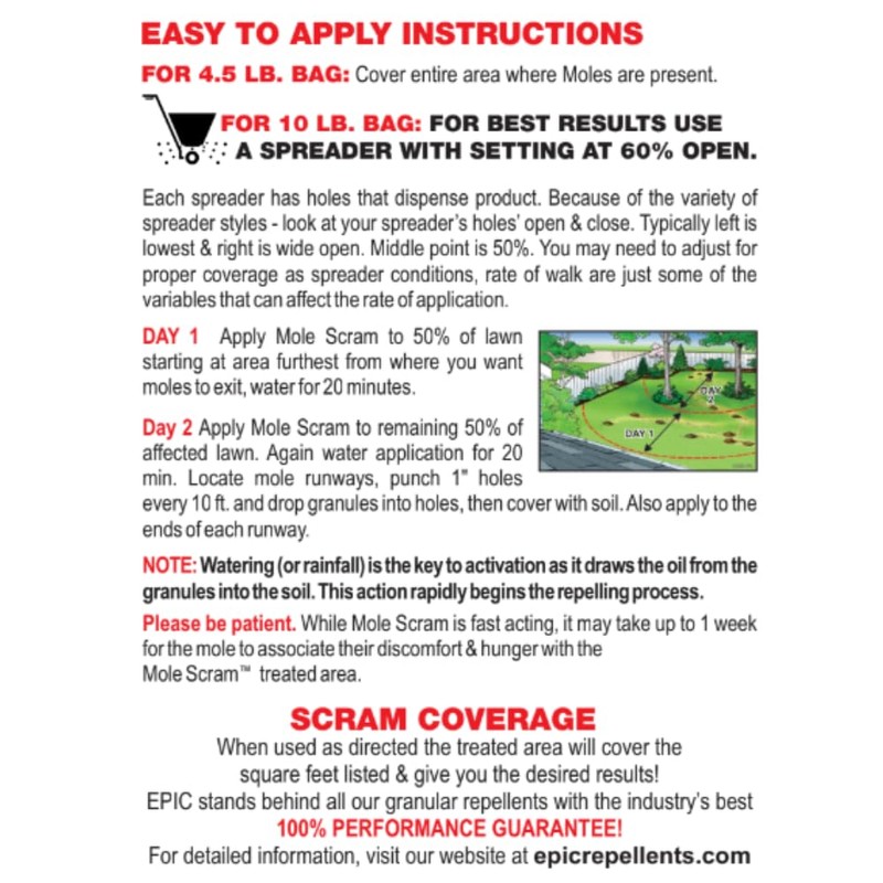 Epic REPELLENTS Mole Scram All Natural Granular Repellent - All-Natural,
