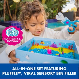 Educational Insights Pluffle® Ocean Sensory Set with 2 Colors of Pluffle, 9 Piece Set, Ages 3+