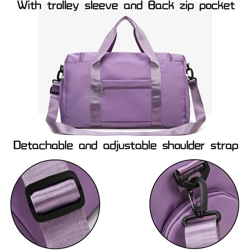 Jahomieo Foldable Gym Duffel Bag with Shoes Compartment &Wet Pocket