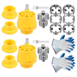 Electric Drill Compatible PVC Pipe Threader Kit, PVC Threader Maker Tool,3 External Thread Dies-1/2",3/4",1", 2 Internal Thread Dies-1/2",3/4",Plastic Pipe Tap Die Set, Plumbing Tool for DIY Threading