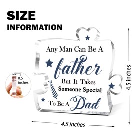 New Dad Gifts,Gifts for New Daddy First Fathers Day,Any Man Can Be a Father Heart Acrylic Puzzle Piece Plaque one who made Decor