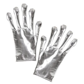 W WIDMANN MILANO Party Fashion 68597 Alien Gloves, Silver, Alien, Space, Carnival, Theme Party