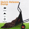 AuFox Collapsible Wheelbarrow, Foldable Yard Cart Easy Loading and Dumping