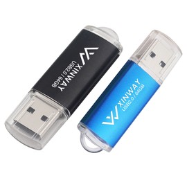 XINWAY 64GB USB 2.0 Flash Drives Thumb Drives Memory Stick Jump Drive Zip Drive, 5 Pack Mixed Colors: Black Blue Green Gold Purple