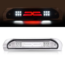 PIT66 LED 3rd Brake Light Compatible with Dodge Ram 1500 2002-2008/Compatible with Dodge Ram 2500 3500 2003-2009 Third Brake Cargo Light Clear Lens Chrome Housing