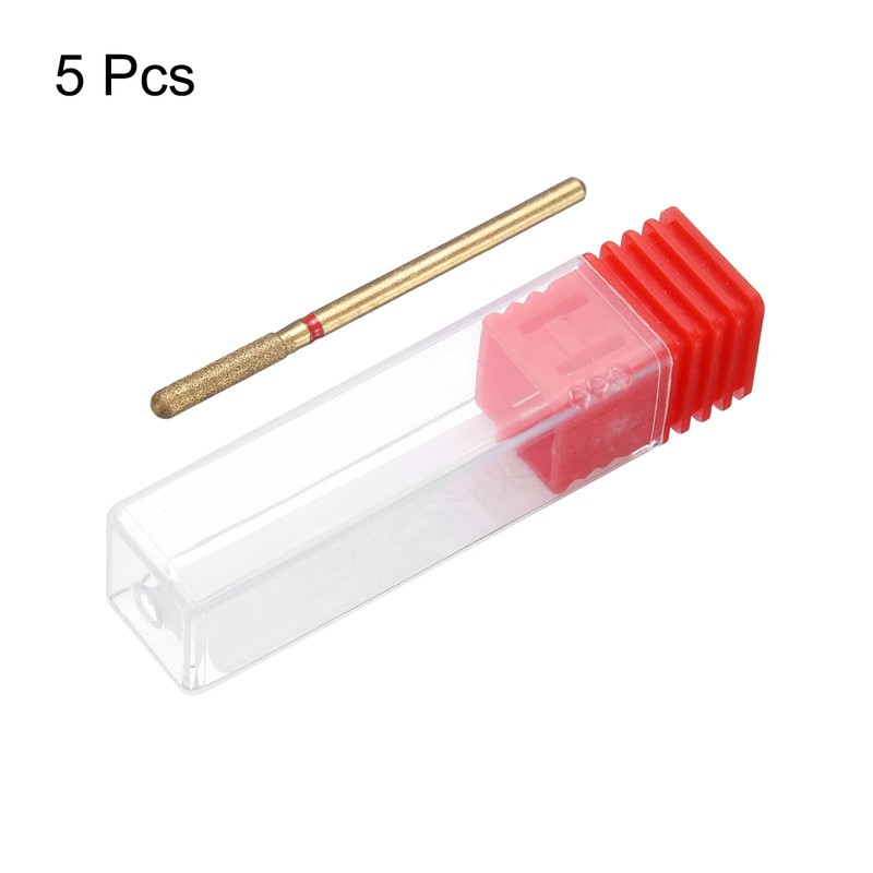 sourcing map 5pcs 200-230 Grits Diamond Grinding Bit 2.6mm Cylindrical