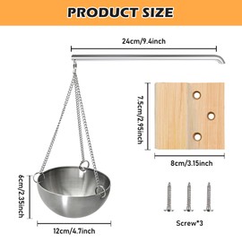 Bordeag Aroma Bowl Sauna 12 cm Sauna Evaporator Bowl Hanging Stainless Steel Aroma Bowl Sauna Bowl Sauna Aroma Bowl Sauna Aroma Bowl Sauna Accessories for Sauna, Spa