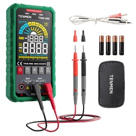 TESMEN TESMEN TSM-599 Smart Digital Multimeter, TRMS 6000 Counts, Spannungstester, Voltmeter mit NCV, DC/AC Spannung&Strom, Widerstand, Kontinuit?t, Diode, Kapazit?t, Hz%, Temperatur, Live Wire - Grn