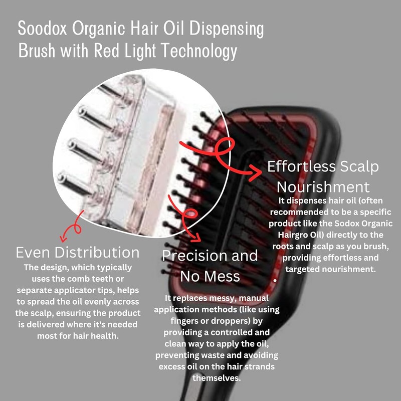 Soodox Organic Hair Oil Dispensing Brush Black