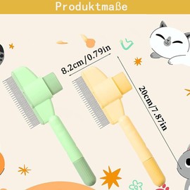 Katzenkamm,2 Stück Katzenbürste,Flohkamm für katzen Hundebürste für langes und kurzes Haar,Selbstreinigende Haustierbürste Katzen Zubehör Hundezubehör