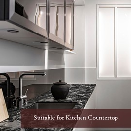 Very Berry Sticker Marble Peel and Stick Wallpaper (24" x 118", Black) Waterproof and Easy to Clean Self-Adhesive Film for Any Surfaces and Furnitures