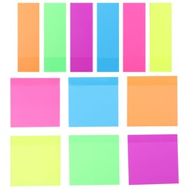 600 Sheets Transparent Sticky Notes Pads See Through Notepads Clear Sticky Note Pads Self Adhesive Note Pads Color Memo Pads Book Marker Stickers Multi