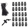Mandala Crafts Black Shock Cord & Plastic Cord Locks for
