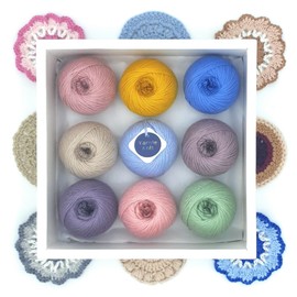 Yarnie Knit Segment wool acrylic DK, Double Knitting, Light Worsted, Weight 3 Yarn Kit Set Gift Idea Packs: Skittles, 50g x 9 Ball rainbow multi pastel coloured soft yarnset for beginners hand Crochet