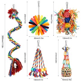 NLONLL 5 Pcs Bird Toys for Caged Birds Budgie Toys Parrot Chewing Toys Cockatiel Toys Bird Shredding Toy Hanging Foraging Shredder Toy for Small Parakeets Conures Love Birds Finches