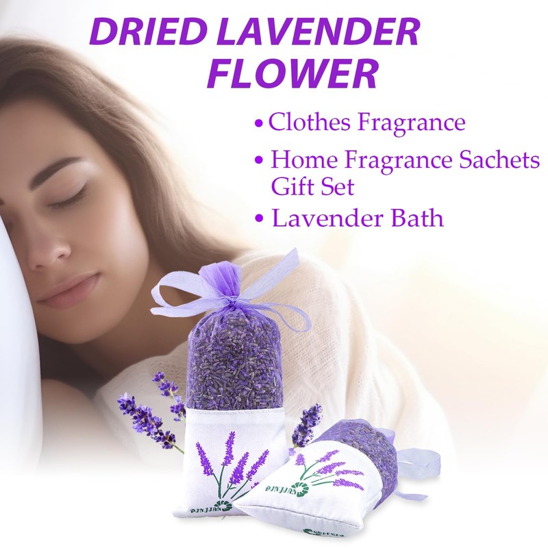 8 Packs Lavender Sachet Bags for Drawers and Closets, Long-Lasting