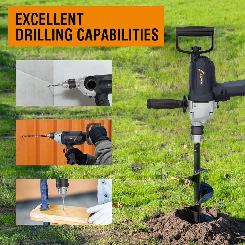 MAXXT Concrete Mixer,9A Handheld Cement Mixer,Drill Mixer with Spade Handle