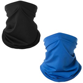 HXC Multifunctional Headwear 2 Pack Face Coverings Bandana Elastic Neck Gaiters Snood UV Resistence for Men &Women Elastic Windproof Face Mask for Sports