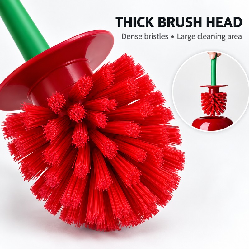 2 Pack Cherry Shaped Toilet Brush and Holder Sets, Novelty