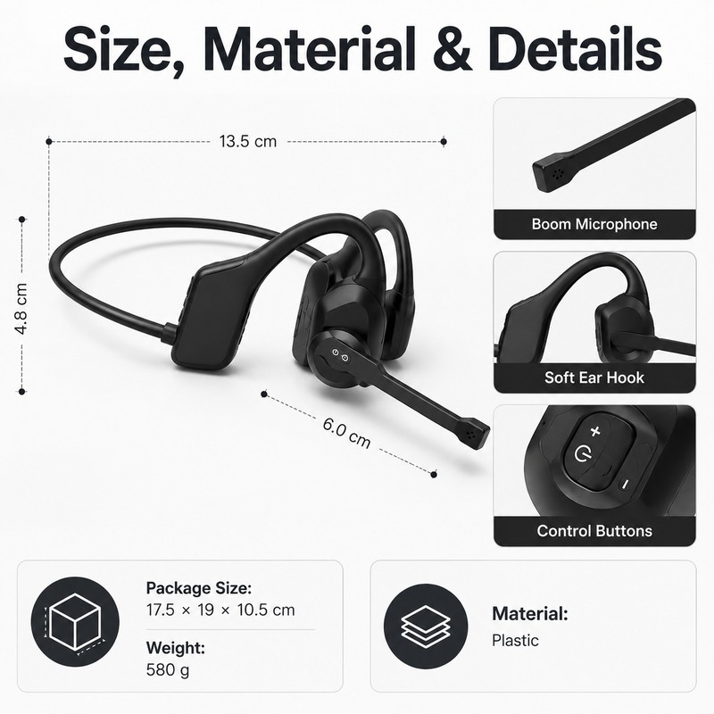 Open-Ear Bluetooth Headset for Work & Calls – ENC Boom